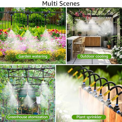 Bluepro Drip Irrigation System with 360° Adjustable Copper Nozzles - size: 7.8inch