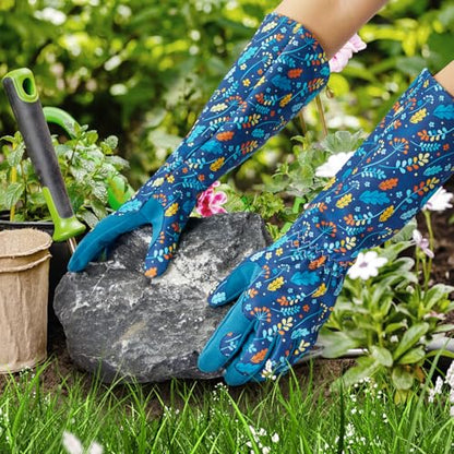 Gardening Gloves for Women, Rose Pruning Thorn Proof Women garden gloves, with Long Forearm Protection for garden Work - size: Large