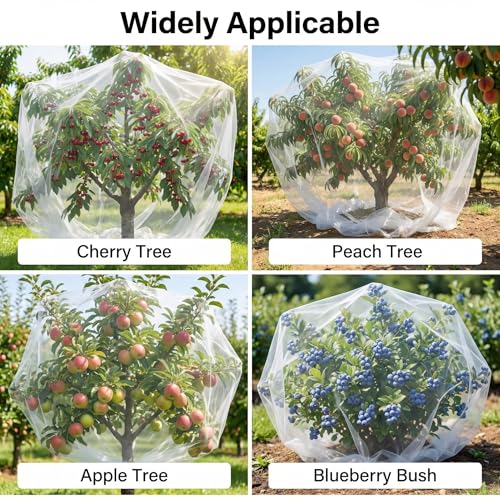 6.5x6.5x6.5Ft Fruit Tree Netting Cover Zipper Drawstring Garden Pest Mesh - size: 6.5x6.5x6.5Ft