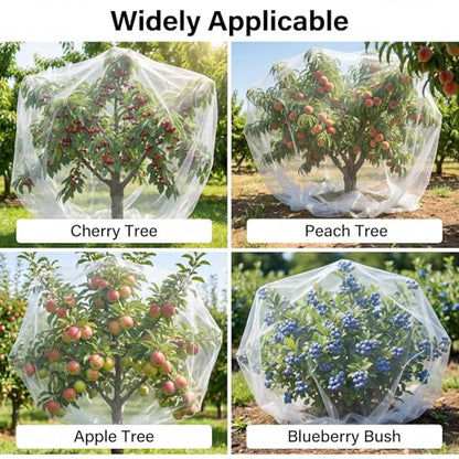 6.5x6.5x6.5Ft Fruit Tree Netting Cover Zipper Drawstring Garden Pest Mesh - size: 6.5x6.5x6.5Ft