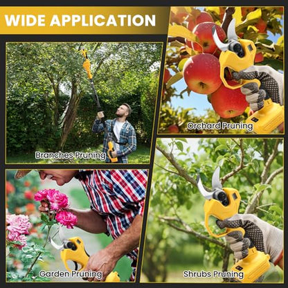 2-in-1 Cordless Pole Pruning Shears for Dewalt 20V Battery (No Battery) - style: 2 in 1 Yellow for DeWalt 20V