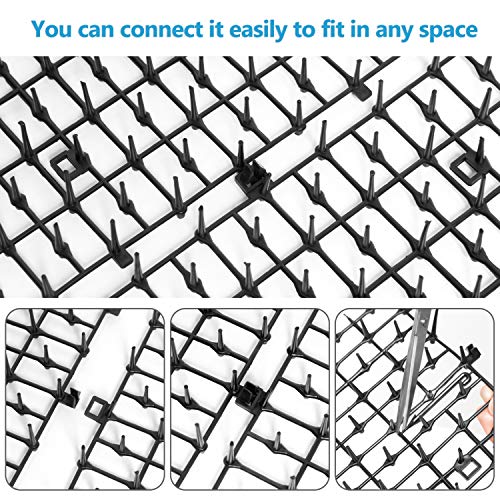 Pomeat 10 PCS Scat Mat for Cats Indoor 16" x 12" with Spikes Sprickle, Digging Deterrent for Dogs, Outdoor for Garden and Fence with 7 Staples