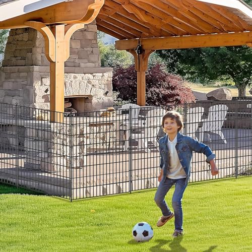 15 Panels No Dig Garden Fence with Gate, 40 in(H) X 36.3 ft(L) Metal Fence Panels, Thickened Rustproof Garden Fencing, Animal Barrier Fence for for Dogs, Rabbits, Landscape, Patio - size: 40 in(H)×29in(L)
