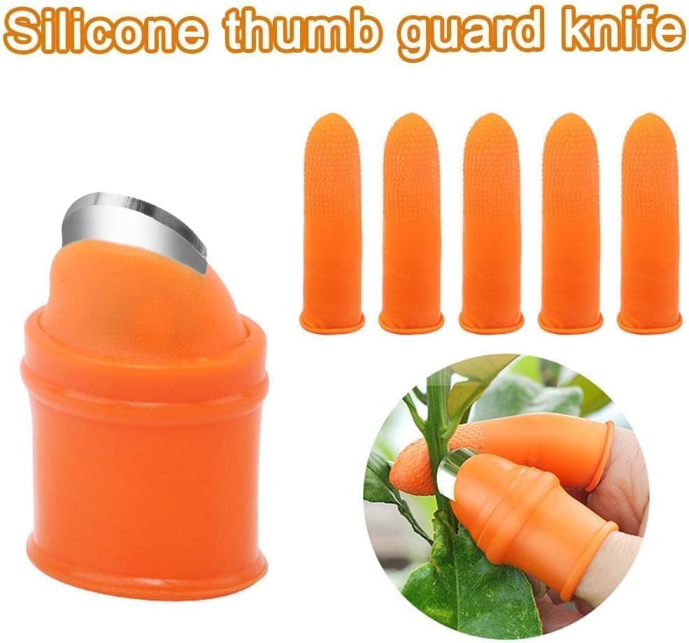 Fruit and Vegetable Picking Potted Garden Silicone Thumb Cutter Set, Separator Finger Plant Tool, Fruit and Vegetable Picking Potted Plants Trim Thumb Hand Tools
