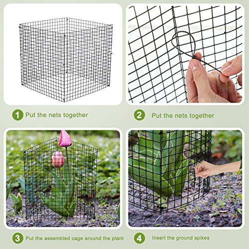 Zubebe 20 Pack Plant Protectors from Animals, Plant Cages, 12 x 12 Inch - size: 12 x 12 Inch