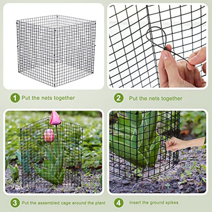 Zubebe 20 Pack Plant Protectors from Animals, Plant Cages, 12 x 12 Inch - size: 12 x 12 Inch
