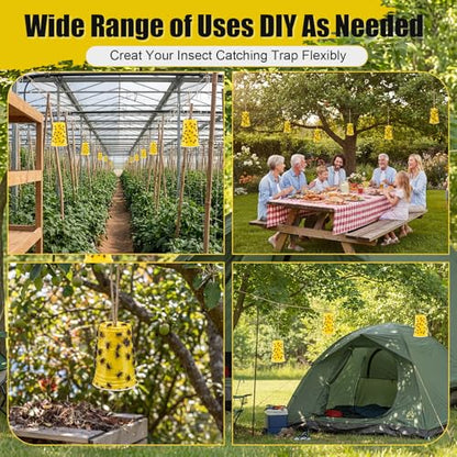 Sticky Coating Insect Trap, 8 Oz with Brush,Gnat Trap Kit - color: Yellow Cup