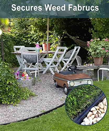 50 Pack of 8-inch Plastic Landscape Edging Spikes are Perfect for anchoring Weed barriers, Paver Edging, Artificial Turf, Grass Pathways, and More. - color: Black-50pcs