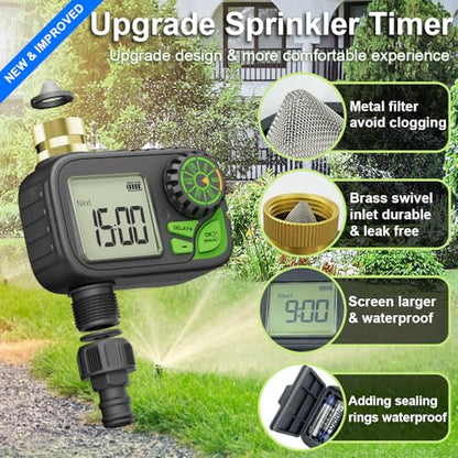 Programmable Digital Sprinkler Water Hose Irrigation Timer for Lawn - color: Dark Gray