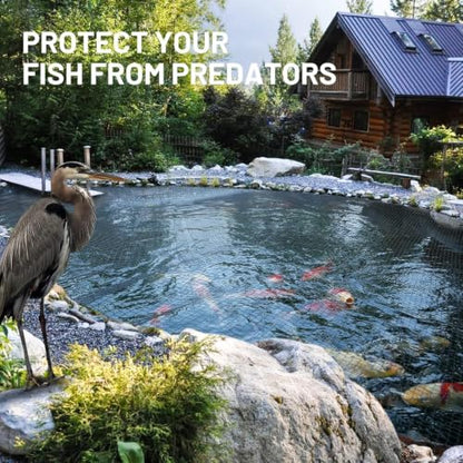 10x10FT Pond Netting for Koi Ponds,3/8" Mesh Leaf & Predator Protection Net - size: 10 × 10 ft