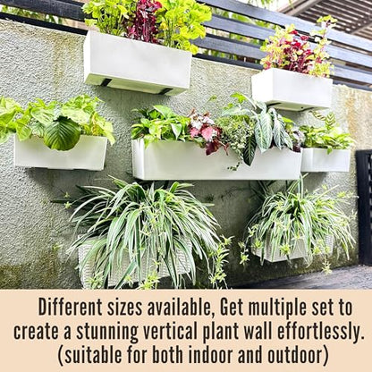 LaLaGreen Wall Hanging Planter Outdoor (4 Pack, 20 Inch) White Window Boxes - color: White X 4