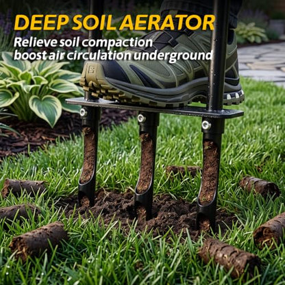Manual Core Aerator Lawn Tool, Alloy Steel Sturdy Grass Coring Aerator, Lawn Care Aeration Tool for Compacted Yard Soil