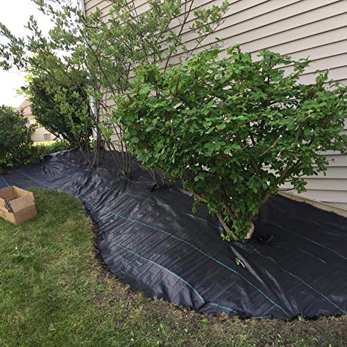 EXTRAEASY 4ft x 180ft Garden Weed Barrier Landscape Fabric,Weed Block Fabric Heavy Duty 3.2OZ,Woven Mulch for Landscaping Ground Cover Weed Control Fabric, Black Garden Bed Liner - size: 4ft x 180ft