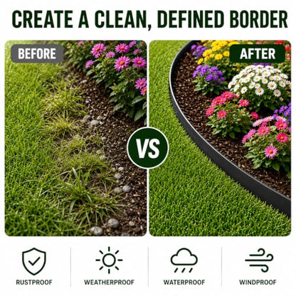 6-Pack Steel Landscape Edging 40 * 5 Inch Metal Edging - color: 40'' L x 5'' H, style: 12 Pack