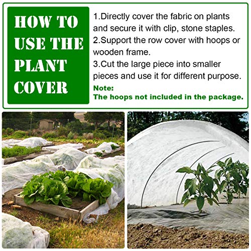 Plant Covers, 8Ft x 24Ft Reusable Floating Row Cover, 1oz Freeze Protection Plant Blankets for Cold Weather, Garden Winterize Cover for Winter Frost Protection, Thickened 1 oz Garden Quilt Cover - size: 8ftx24ft