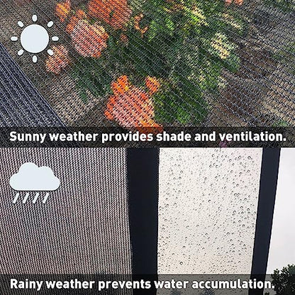 CARTMAN Finished Size 12x20 Feet Heavy Duty Mesh Tarp with Grommets, 70% Black Shade Cloth, Multipurpose Protective Cover with Air Flow for Plant, Greenhouse, Patio, Chicken Coop, Barn Kennel - size: 12'x20'