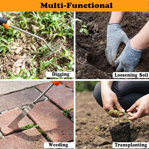 Weed Puller Tool, 2PCS Crack Weeder Garden Weed Pulling Tools Kit