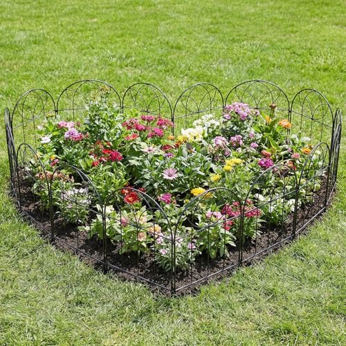 Small Garden Fence 24in(H) x10ft(L), Decorative Fencing 10 Pack - size: 10 Panel