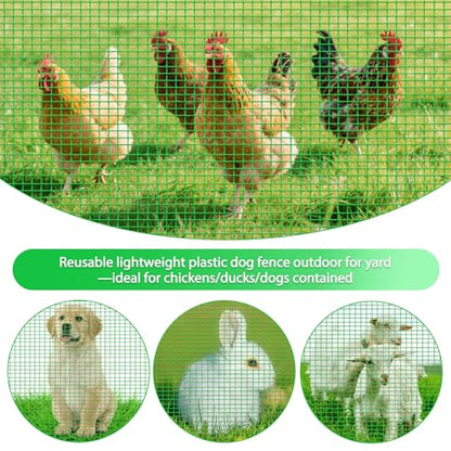 3'x50' Temporary Fence with Posts, Dog Fencing, Garden Fence Animal Barrier