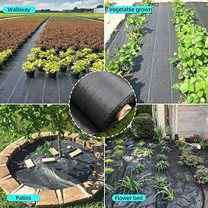 6.5ft x 330ft Weed Barrier Landscape Fabric Heavy Duty, Premium 3.2oz Ground Cover Weed Block Gardening Mat, Easy Setup & Superior Weed Control - size: 6.5* 330ft & 3.2oz