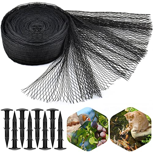 PACETAP Pond Netting Kit 10 x 10 Ft for Leaves, Heavy Duty Koi Pond Cover, Pool Protective Cover Netting with Stakes Protecting Koi Fish from Birds, Cats, Predators - size: 10x10