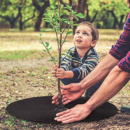 20.5" Non-Woven Tree Mulch Ring 8 Pack, Weed Barrier Mat,Degradable Tree Mulch Used to inhibit Weed Growth and Landscape Weed Control Plant Root Protection - color: Black- 8 Pack-20.5"