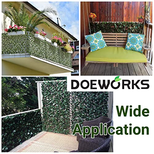 DOEWORKS Expandable Faux Ivy Trellis Fence, Patio Privacy Screen, 4 Pack - color: Green, size: 16 x 45 in, 4 Panel