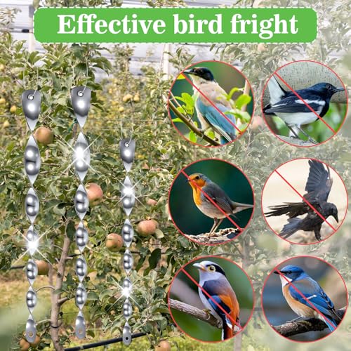 8Pcs Woodpecker Bird Scare Devices, Weather-Resistant Reflective Rods with Spiraling Light Flashes, Reflective Scare Rods Control Device to and Woodpecker Away from Trees, Porch
