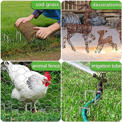 500 Pack Landscape Staples 6 Inch 11 Gauge Garden Stakes - size: 6 inch 500 Pack