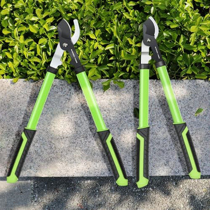 23" SK5 Dual-Blade Loppers Cuts 2" Dry/Wet Branches - Triangular Steel Tube & SecureLock, Heavy Duty Tree Trimmers Green/Black