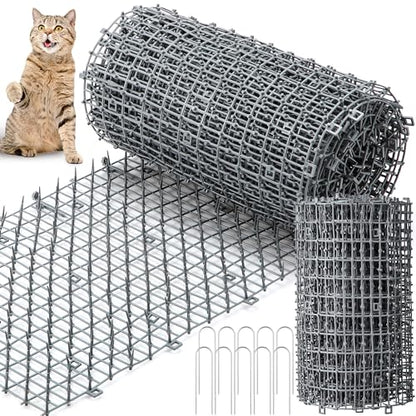 Sanwuta 2 Pcs 26.3 ft Cat Spike Mat Outdoor Deterrent Mat, Gray - color: Gray