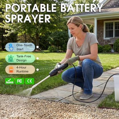 Teexpert Battery Powered Sprayer, Electric Garden Sprayer for Rock Glue, Rock Glue with Adjustable Nozzle, Ready to Use