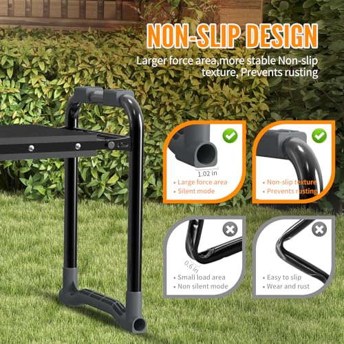 CZZXI Garden Kneeler and Seat, Wider and Thicker Kneeling Pad - color: Black & Gray