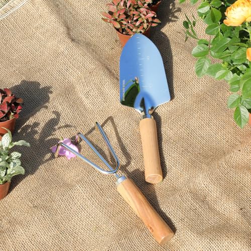 Garden Tool Set, 2 Pieces Stainless Steel Heavy Duty Garden Tools, Gardening Kit with Wooden Handle Garden Hand Tools, Durable Garden Tools for Gardening, Gardening Gifts for Women Men - style: 2PC(Trowel&Cultivator)
