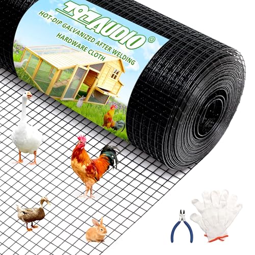 PVC Coated Welded Wire Fence,1/2 inch 48 in x 50 ft,Chicken Wire,Black Metal Fence Mesh Wire Roll,Garden Fencing Welded Wire Mesh for Pet Enclosures,Vegetable,Poultry and Agricultural Use - color: Black, size: 1/2"x1/2" 48inx50ft