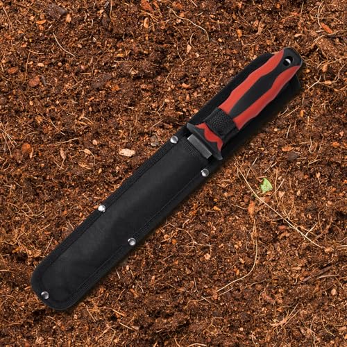 Insulating knife - sod knife, 7.87inch stainless steel blade, suitable for cutting insulating rock wool, Thermal insulation wool - color: short red