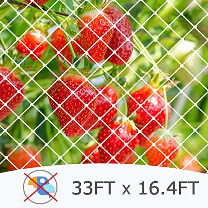 Coolrunner Anti-Bird Netting, 33FT x 16.4FT Bird Net, Nylon Garden Netting