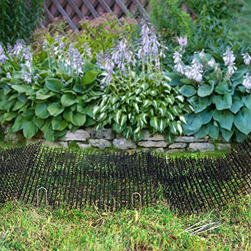 Pomeat 10 PCS Scat Mat for Cats Indoor 16" x 12" with Spikes Sprickle, Digging Deterrent for Dogs, Outdoor for Garden and Fence with 7 Staples
