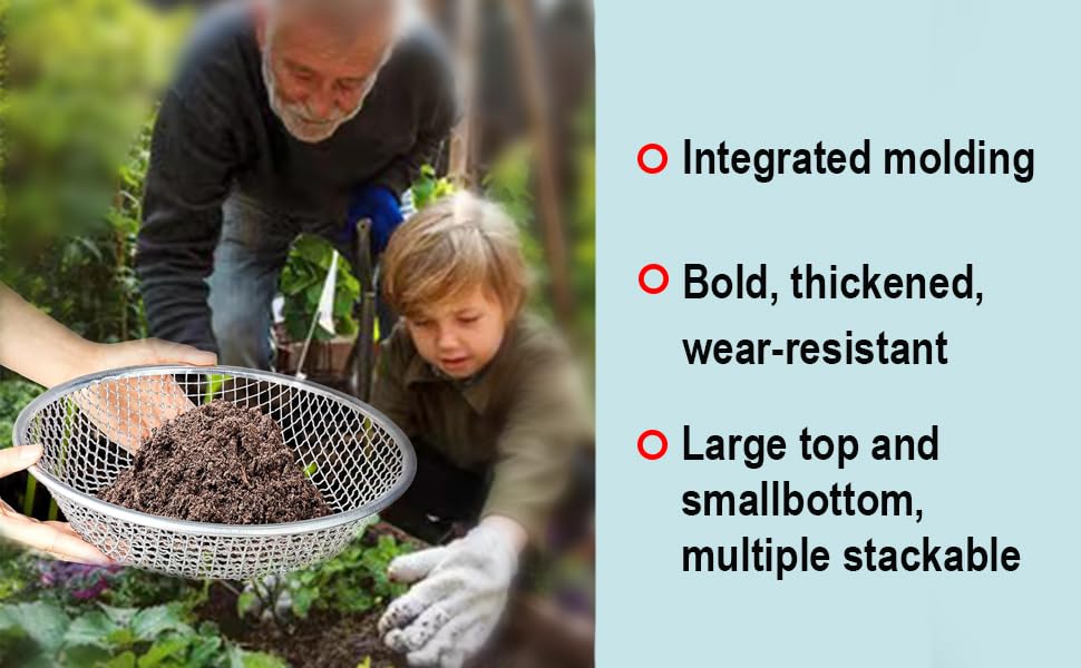 3/8 Inch Soil Sifter for Gardening, Rock Sifter for 5Gallon Bucket,Compost Sifter Dirt Sifter,Captures Dirt Rocks Sawdust - color: 3/8 Inch