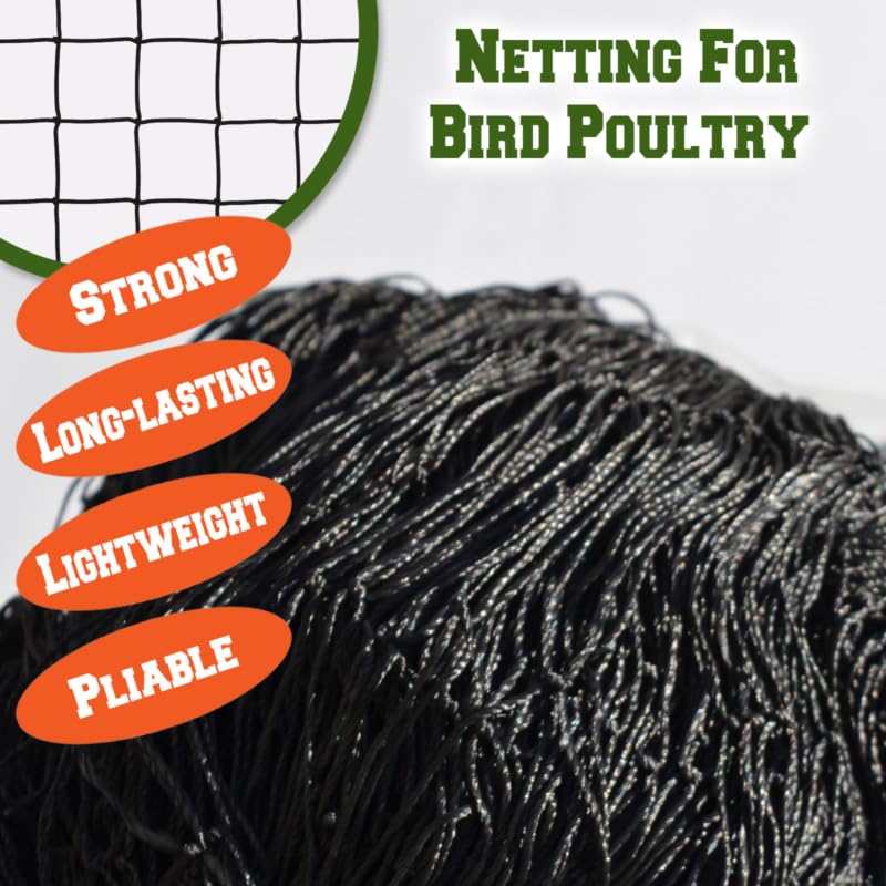 30 x 50 FT Bird Netting for Garden, 1" Square Mesh Size Heavy Duty Nylon Chicken Coop Netting for Blueberry Bushes, Fruit Trees and Vegetable Against Birds, Deer, Squirrels (30X50FT) - size: 30X50FT