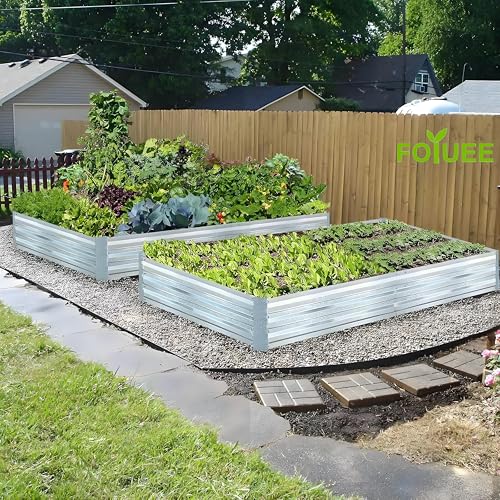 2-Pack Galvanized Raised Garden Bed 8x4x1ft - size: 8x4x1ft (2 pcs)