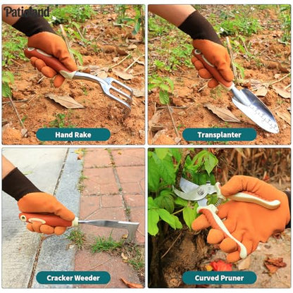 Brown Garden Tools Set 26-Piece, Gardening Gifts for Women Men - color: brown-26pcs