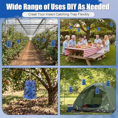 Sticky Coating Insect Trap, 8 Oz with Brush,Deer Fly Trap Kit - color: Blue Cup