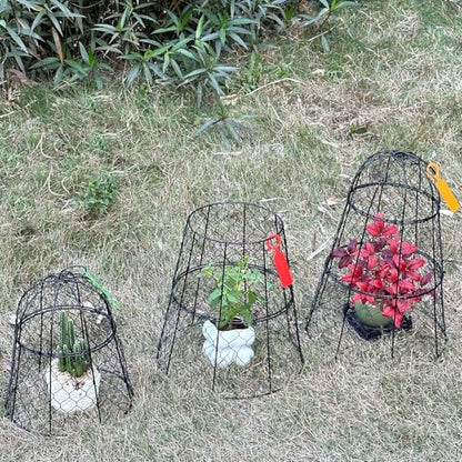 6 Pack 11.4" D x 17.7" H Garden Cloches for Plants,Rustproof Chicken Wire Cloches Flip-Top Design,Upgraded Triple Combination,Plant Protectors from Animals,Ideal for Outdoor Plant Protection