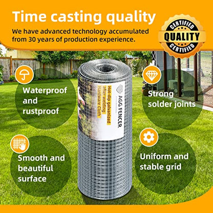 AggFencer 48inch x 50ft Hardware Cloth 1/2 inch Chicken Wire Fencing 19Ga - size: 1/2in 48in x 50ft