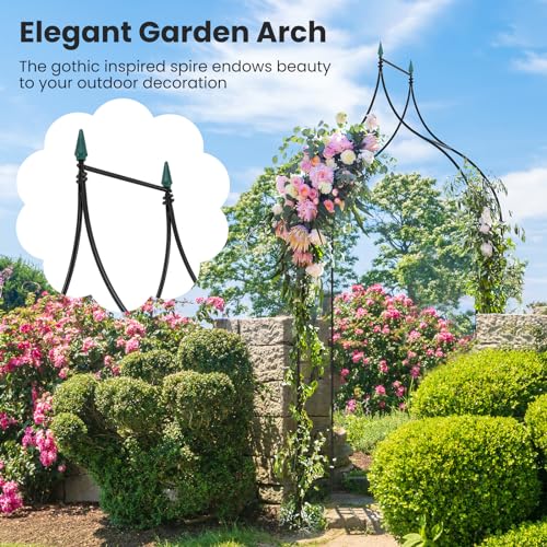 Happygrill Gothic Style Garden Arbor with Multiple Side Crossbars