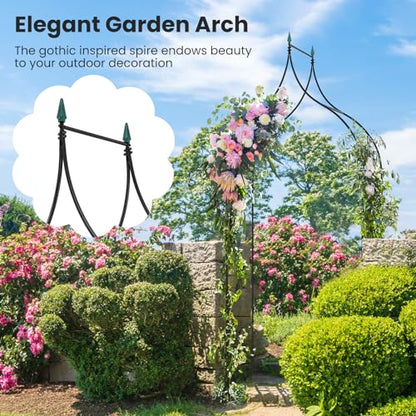 Happygrill Gothic Style Garden Arbor with Multiple Side Crossbars