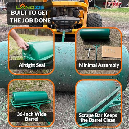 Landzie - Lawn Roller 36 Inch, Water Filled Poly Sod Roller - size: 36 Inches
