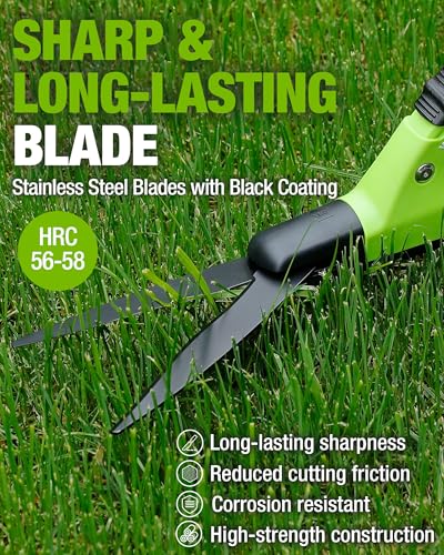 WORKPRO Grass Shears Handheld, Grass Clippers with 360 Degree Swivel Blades