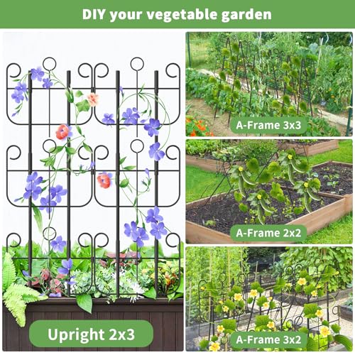 Cucumber Trellis for Raised Bed, Metal Rustproof A-Frame Garden Trellis, Outdoor Heavy Duty Climbing Plants Support for Cucumber, Vegetables, Vine, Expandable Height & Width - size: 20 Pack-17in(H)x12.6in(L)